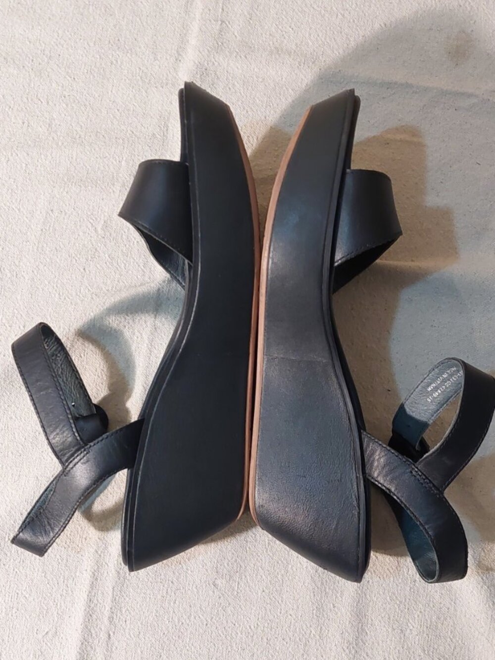 Camper Misia Black Leather Wedge Platform Ankle Strap Sandals Size US 11 (EU 42) - Picture 3 of 9